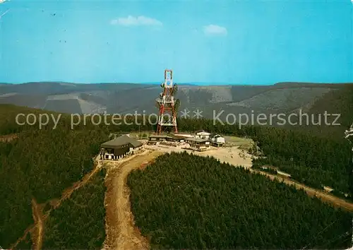 AK / Ansichtskarte Hahnenklee Bockswiese_Harz Bocksberg Sender Berghotel Heilklimatischer Hoehenluftkurort Fliegeraufnahme Hahnenklee Bockswiese