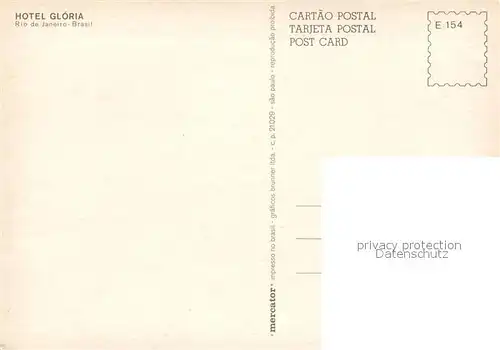 AK / Ansichtskarte Rio_de_Janeiro Hotel Gloria Rio_de_Janeiro