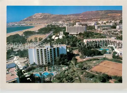 AK / Ansichtskarte Agadir Les hotels internationaux vue aerienne Agadir