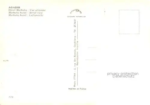 AK / Ansichtskarte Agadir Hotel Marhaba vue aerienne Agadir