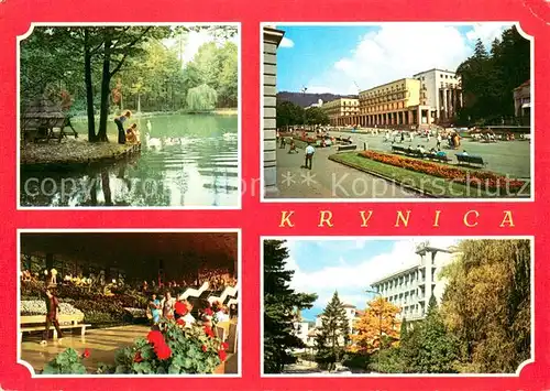 AK / Ansichtskarte Krynica_Gorska Park Teich Kurhaus Sanatorium Krynica Gorska