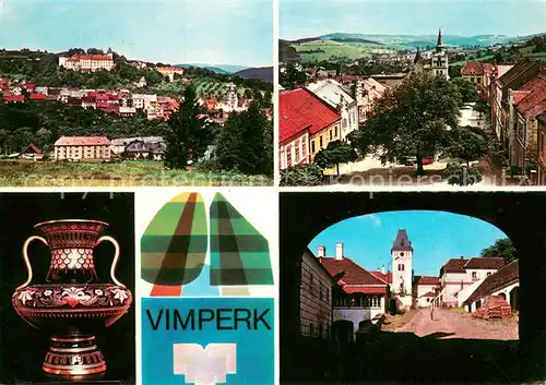 AK / Ansichtskarte Vimperk Teilansichten Panorama Vase Vimperk