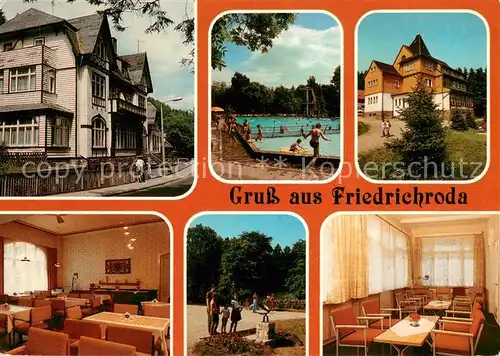 AK / Ansichtskarte Friedrichroda Erholungsheim Schauenburgmuehle Speiseraum Freibad Park Friedrichroda