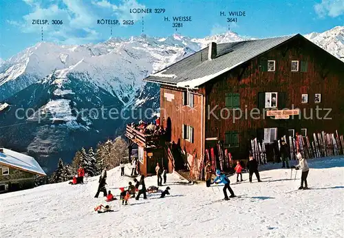 AK / Ansichtskarte Meran_Merano Haus Klammeben Berggasthaus mit Texelgruppe und oetztaler Alpen Wintersport Meran Merano