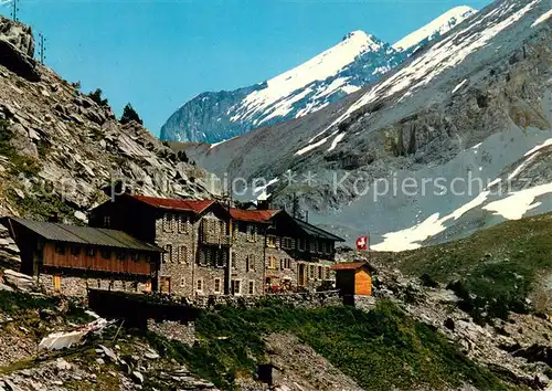 AK / Ansichtskarte Kandersteg_BE Berghotel Schwarenbach am Gemmipass mit Doldenhoerner Berner Alpen Kandersteg_BE