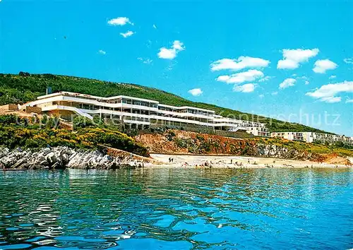 AK / Ansichtskarte Rabac_Kroatien Hoteli Girandela Strand Ansicht vom Meer aus Rabac Kroatien