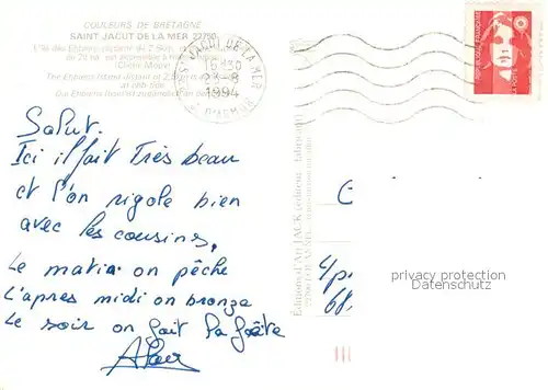 AK / Ansichtskarte Saint Jacut de la Mer Ile des Ehbiens vue aerienne Saint Jacut de la Mer