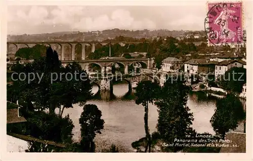 AK / Ansichtskarte Limoges_Haute_Vienne Panorama des Trois Ponts Saint Martial National et le Viaduc Limoges_Haute_Vienne