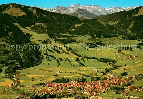 AK / Ansichtskarte Nesselwang Fliegeraufnahme mit Edelsberg Nesselwang