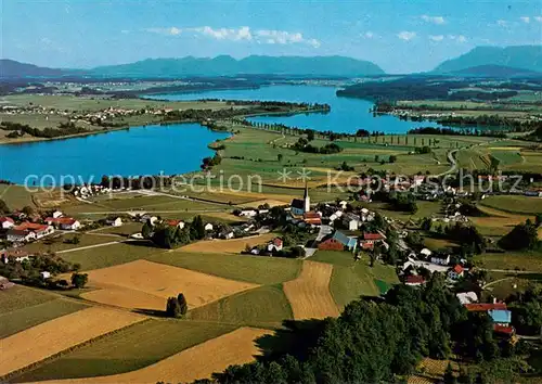AK / Ansichtskarte Taching_See Fliegeraufnahme Waginger See Salzkammergut Untersberg Taching See