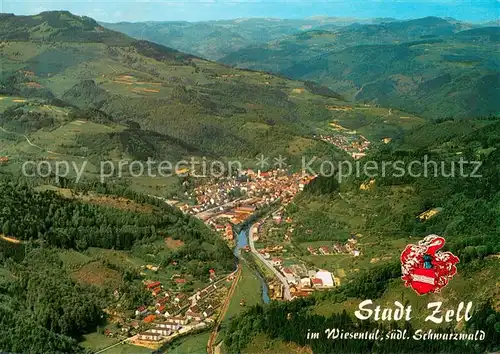 AK / Ansichtskarte Zell_Wiesental Fliegeraufnahme Zell Wiesental
