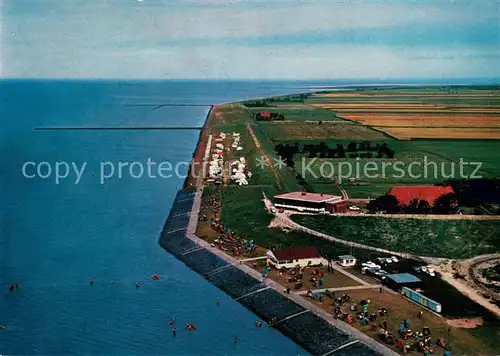 AK / Ansichtskarte Tossens_Nordseebad Fliegeraufnahme Strandhalle Tossens_Nordseebad