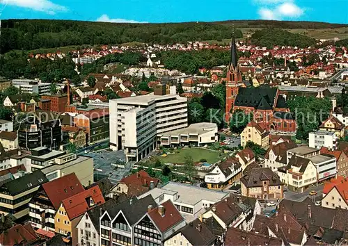 AK / Ansichtskarte Heidenheim_Brenz Fliegeraufnahme Rathaus Pauluskirche Heidenheim Brenz