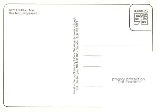 AK / Ansichtskarte Lohr_Main Fliegeraufnahme Tor zum Spessart Lohr_Main