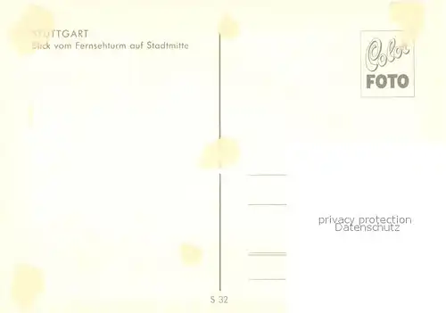AK / Ansichtskarte Stuttgart Blick vom Fernsehtur Stuttgart