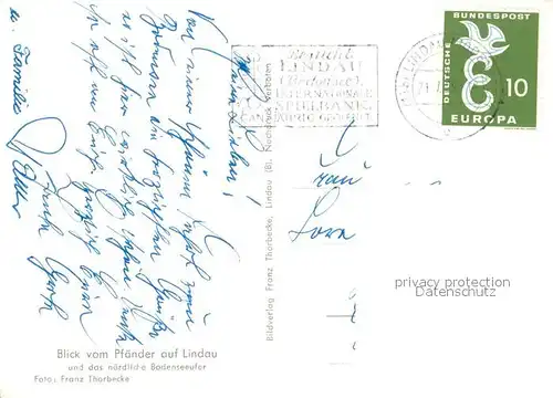 AK / Ansichtskarte Lindau_Bodensee Blick vom Pf?nder Lindau Bodensee