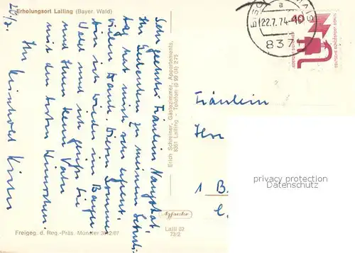 AK / Ansichtskarte Lalling_Niederbayern Fliegeraufnahme Lalling Niederbayern