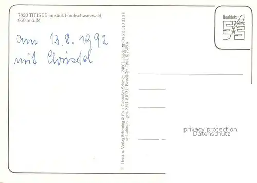 AK / Ansichtskarte Titisee Neustadt Fliegeraufnahme Seepartie Titisee Neustadt