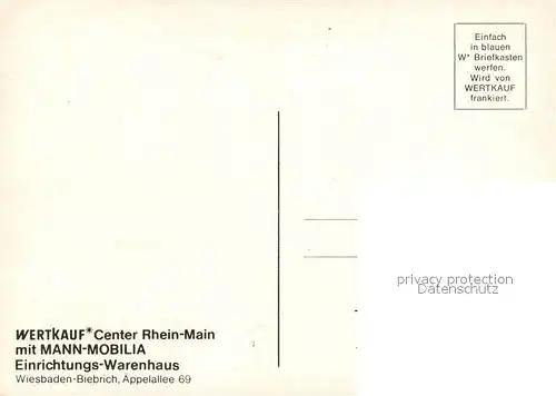 AK / Ansichtskarte Biebrich_Wiesbaden Fliegeraufnahme Wertkauf Rhein Main Center Biebrich_Wiesbaden