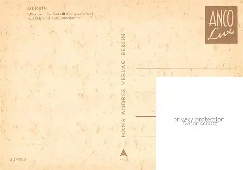 AK / Ansichtskarte Berlin Kaiser Wilhelm Ged?chtniskirche Kurf?rstendamm Berlin