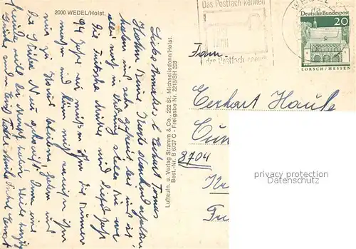 AK / Ansichtskarte Wedel_Pinneberg Fliegeraufnahme Wedel Pinneberg