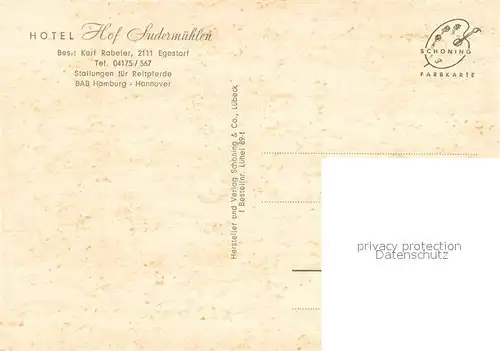 AK / Ansichtskarte Egestorf_Nordheide Hotel Hof Sudermuehlen Kaminzimmer Egestorf_Nordheide