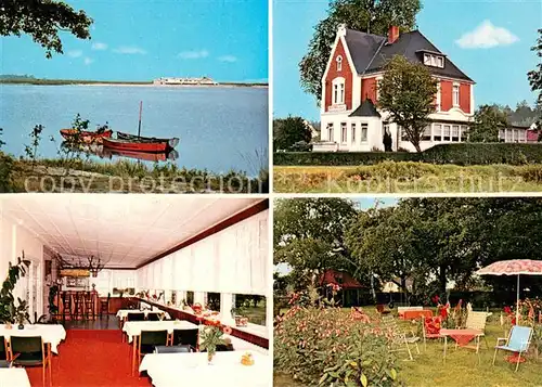 AK / Ansichtskarte Drangstedt Hotel Garni Restaurant Garten Partie am Fluss Drangstedt