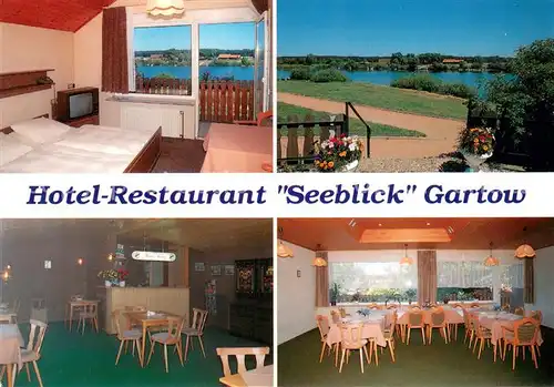 AK / Ansichtskarte Gartow_Elbe Hotel Restaurant Seeblick Fremdenzimmer Uferpromenade Gartow Elbe