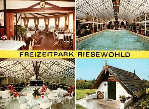 AK / Ansichtskarte Nordhastedt Freizeitpark Riesewohld Appartement Hotel Bungalows Restaurant Cafeteria Hallenbad Nordhastedt