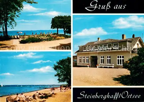 AK / Ansichtskarte Steinberg_Flensburg Strandhotel Strandcafe Steinberghaff Ostseestrand Promenade Steinberg_Flensburg
