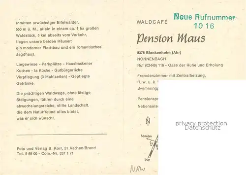 AK / Ansichtskarte Nonnenbach Waldcafe Pension Maus Terrasse Garten Swimming Pool Nonnenbach