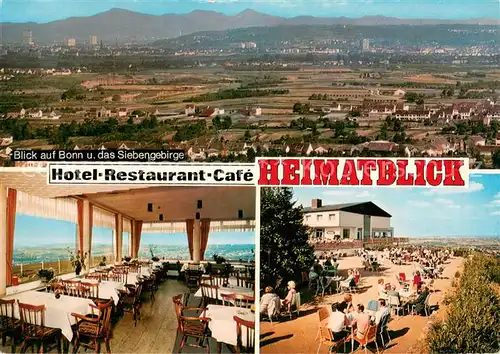 AK / Ansichtskarte Roisdorf Hotel Restaurant Cafe Heimatblick Terrasse Panorama Blick auf Bonn und das Siebengebirge Roisdorf