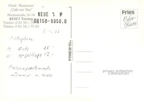 AK / Ansichtskarte Tutzing Hotel Restaurant Cafe am See Terrasse Seglerhafen Starnberger See Tutzing