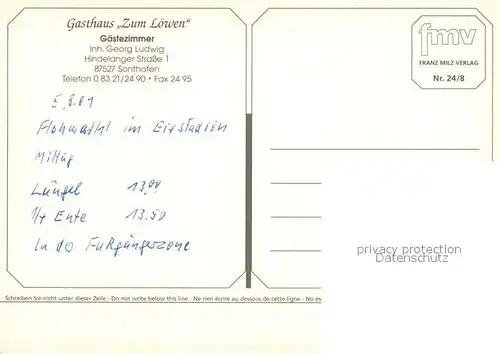 AK / Ansichtskarte Sonthofen_Oberallgaeu Gasthaus zum Loewen Restaurant Terrasse Wappen Aktien Brauerei Kaufbeuren Sonthofen Oberallgaeu