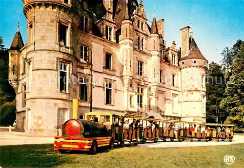 AK / Ansichtskarte Tesse_la_Madeleine Le Petit Train passant devant le Chateau Tesse_la_Madeleine