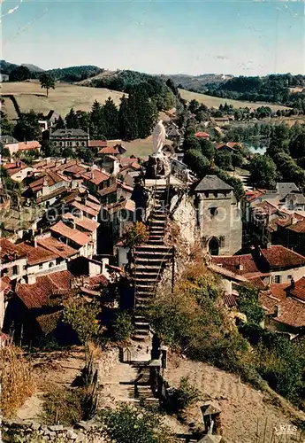AK / Ansichtskarte Laroquebrou Vue generale aerienne au centre la Vierge Laroquebrou