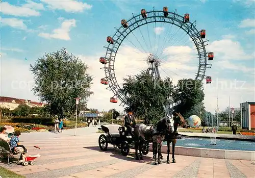 AK / Ansichtskarte Wien Prater Riesenrad Fiaker Wien