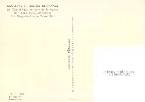 AK / Ansichtskarte Nice_Alpes_Maritimes Rue Guigonis dans le Vieux Nice Nice_Alpes_Maritimes