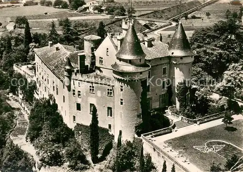 AK / Ansichtskarte Mercues Chateau de Mercues Monument Historique et Hotel Restaurant Vue aerienne Mercues
