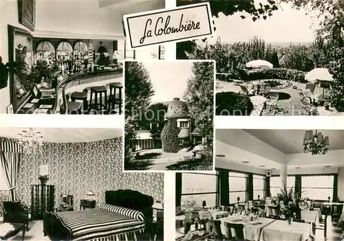 AK / Ansichtskarte Vichy_Allier La Colombiere Le Bar Une Terrasse Entree Principale Une Chambre Stylisee La Salle de Restaurant Vichy Allier