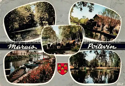 AK / Ansichtskarte Marais_Poitevin La Grande Rigole La Garette Transport du Betail Coulon Le Biffour Marais Poitevin