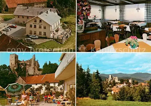 AK / Ansichtskarte Weissenstein_Regen Gasthof Pension Burgruine Restaurant Terrasse Landschaftspanorama Weissenstein_Regen