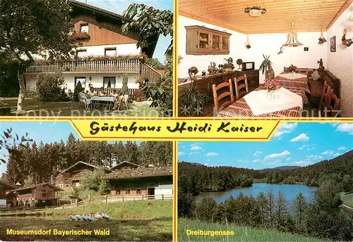 AK / Ansichtskarte Tittling Gaestehaus Kaiser Gastraum Museumsdorf Bayerischer Wald Landschaftspanorama Dreiburgensee Tittling