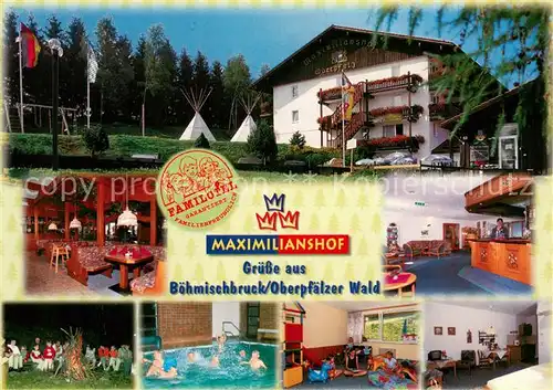 AK / Ansichtskarte Boehmischbruck Hotel Maximilianshof im Oberpfaelzer Wald Restaurant Kinderzimmer Hallenbad Boehmischbruck