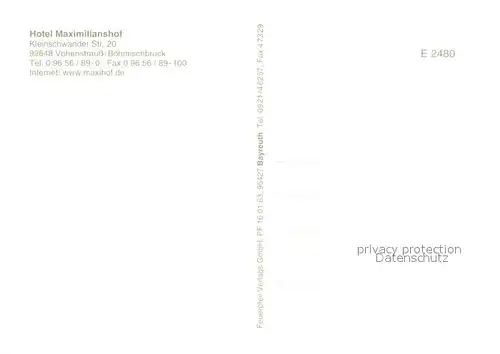 AK / Ansichtskarte Boehmischbruck Hotel Maximilianshof im Oberpfaelzer Wald Restaurant Kinderzimmer Hallenbad Boehmischbruck