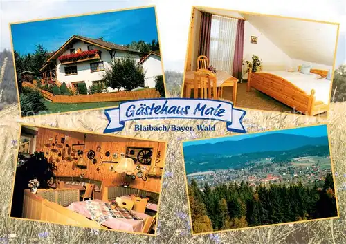 AK / Ansichtskarte Blaibach Gaestehaus Malz Gaststube Fremdenzimmer Panorama Bayerischer Wald Blaibach