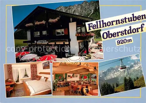 AK / Ansichtskarte Oberstdorf Gaststaette Cafe Fellhorn Stuben Fremdenzimmer Bergbahn Alpenpanorama Oberstdorf