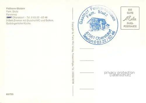 AK / Ansichtskarte Oberstdorf Gaststaette Cafe Fellhorn Stuben Fremdenzimmer Bergbahn Alpenpanorama Oberstdorf