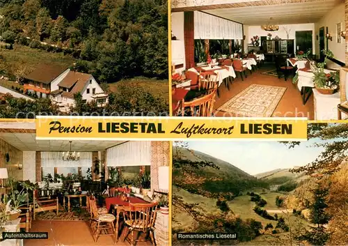AK / Ansichtskarte Liesen Pension Liesetal Aufenthaltsraum Panorama Liesetal Luftkurort Liesen