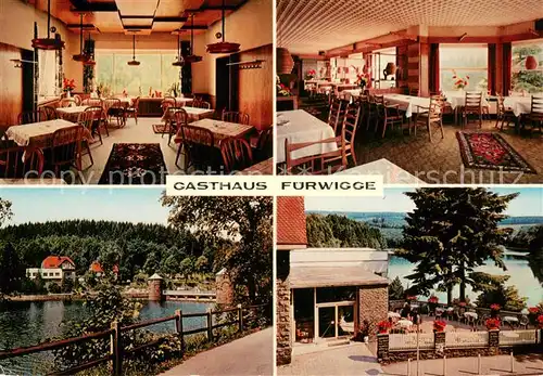 AK / Ansichtskarte Meinerzhagen Gasthaus Fuerwigge Restaurant Terrasse Fuellbecke Talsperre Stausee Meinerzhagen